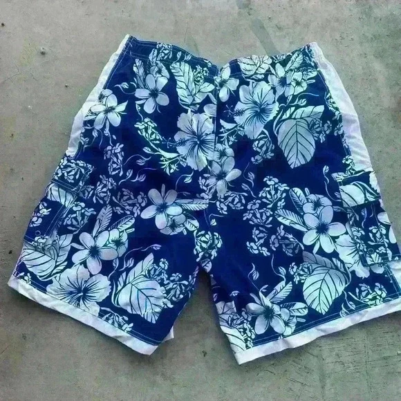 RoundTree & York Hawaiian Style Mens Swim Trunks Large - Picture 9 of 14